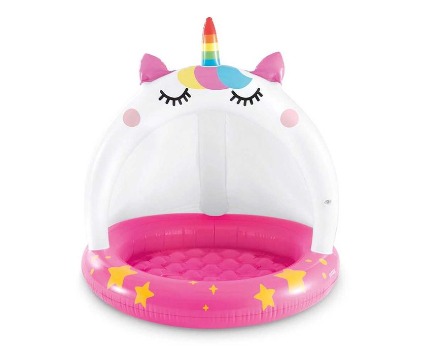 Детски надуваем басейн със сенник INTEX, коте еднорог