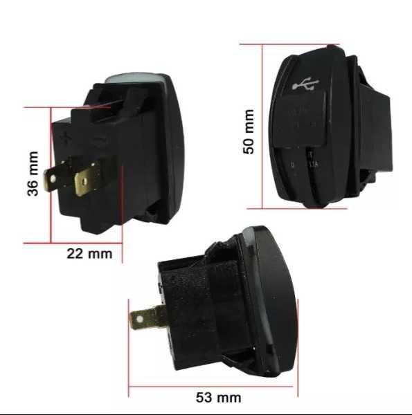 Двойно USB зарядно за вграждане 3.1A - универсално за кола, мотор, лодка и др.