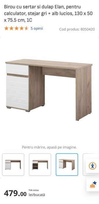 Birou cu sertar și dulap