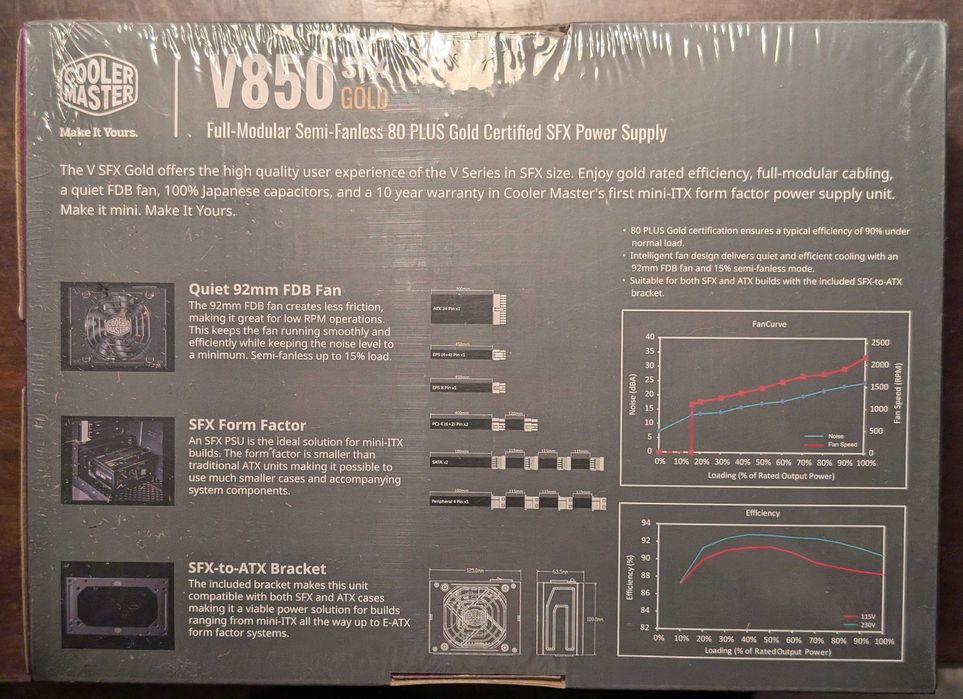 Блок питания Cooler Master V850 SFX Full-Modular 80 Plus Gold
