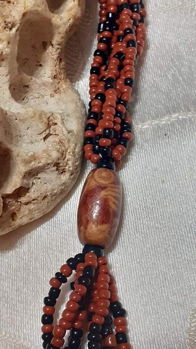 Colier vintage margele de nisip