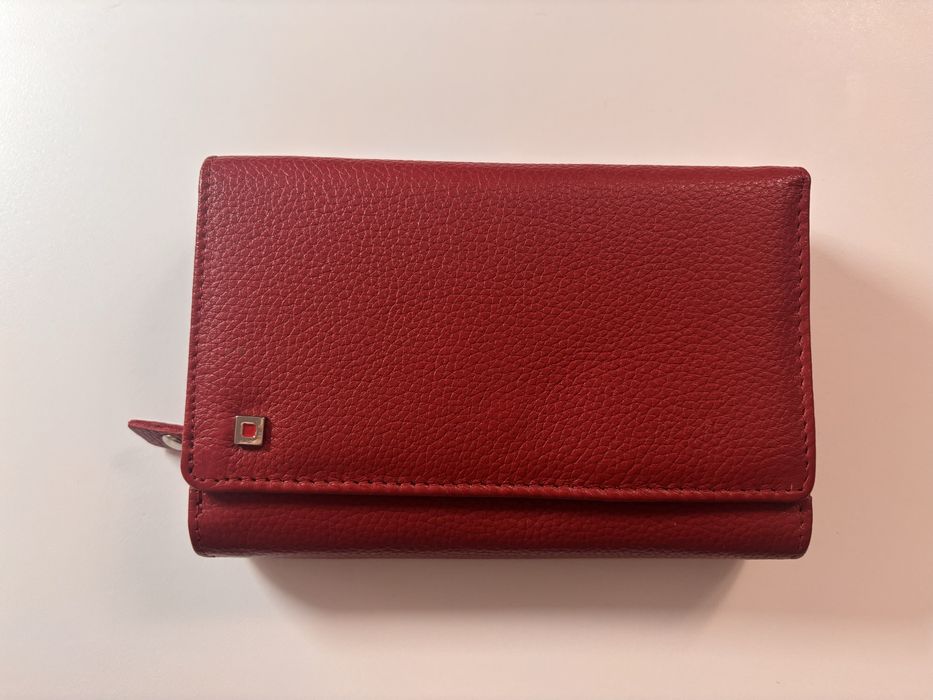 Portofel dama rosu din piele naturala