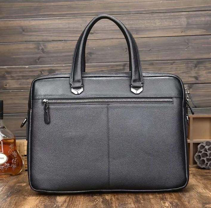 Мъжка универсална кожена бизнес чанта /Луксозно куфарче за лаптоп 15”!
