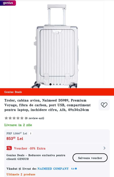 Vand Troler cabina avion cu compartiment laptop