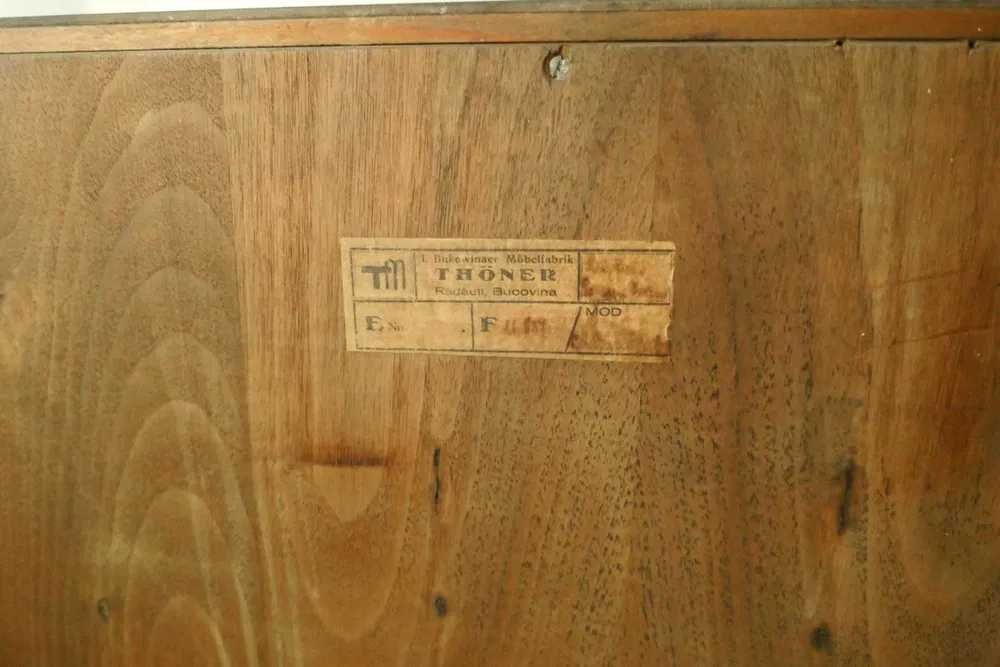 Mobila Raft Vechi Romanesc interbelic Din Lemn Thoner si 2 Rafturi/ Etajere Vintage Retro din 2 piese cu Bufet cu 2 usi