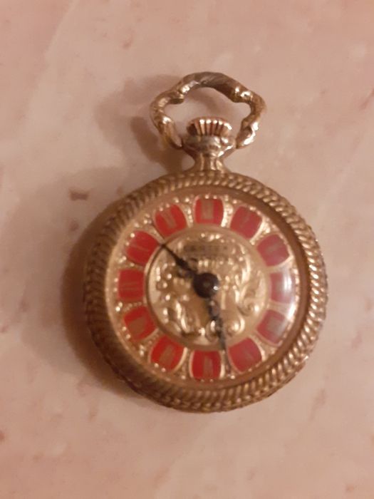 Ceas mecanic buzunar dama gravat manual vintage, 17 rubine