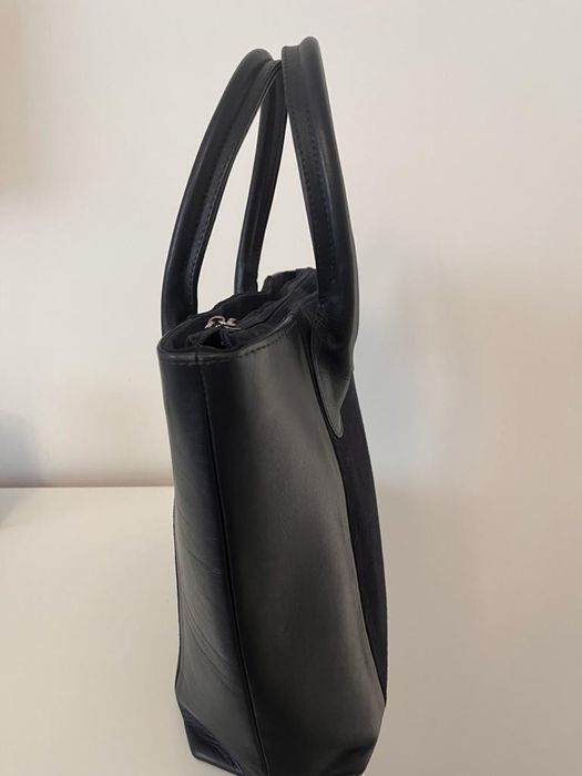 Geanta piele întoarsă - albastra Tungus