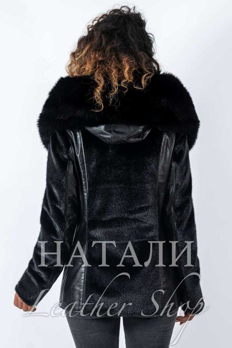 Дамско ексклузивно палто от алпака с косъм Вихра Black