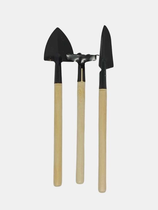 Садовый набор 3 шт./компл. мини-лопата, грабли деревянная ручка