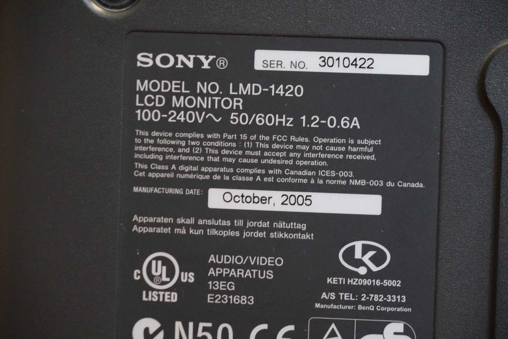 Видеомонитор Sony LMD1420
