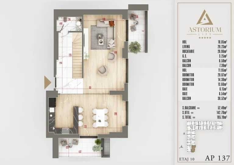 Duplex 4 Camere | Spațiu și Rafinament în Astorium Life | Comision 0%