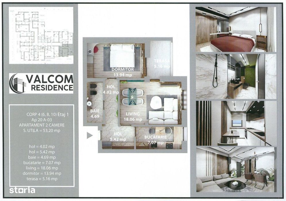 Valcom Residence Bartolomeu, 2 camere, terasa 5.44, Comision 0%