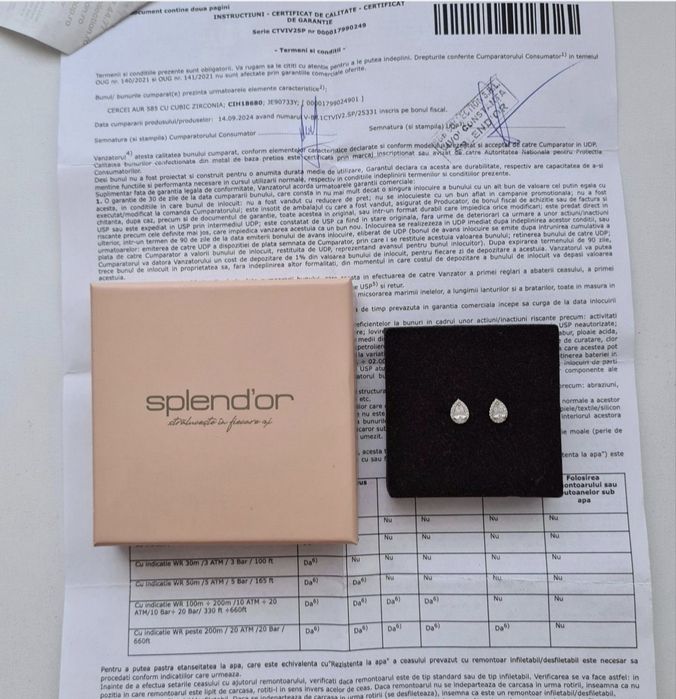 Cercei aur 14k Splendor