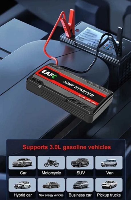 Starter Auto Pornire auto moto cu Power Bank și lanterna LED