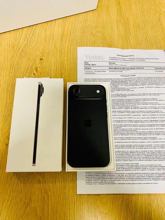 НОВ !!! Apple iPhone 17 Air, 1TB, 5G, Black, 36 М. ГАРАНЦИЯ
