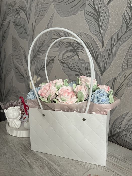 Букет на пасху украшения для кулича цветы из зефира