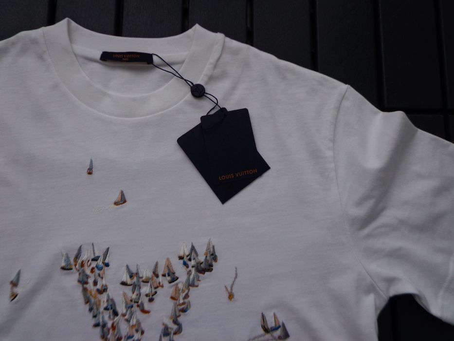 Мъжка тениска Louis Vuitton Embroidered white T shirt