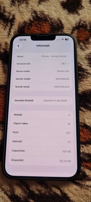 iPhone 16e   128GB  NOU