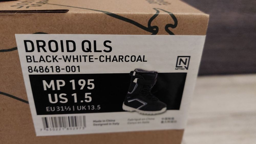 Boots Snowboard Nitro Droid QLS Copii, 195, mărimea 31 1/3