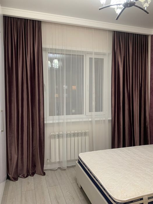 Велюровые шторы с тюлью