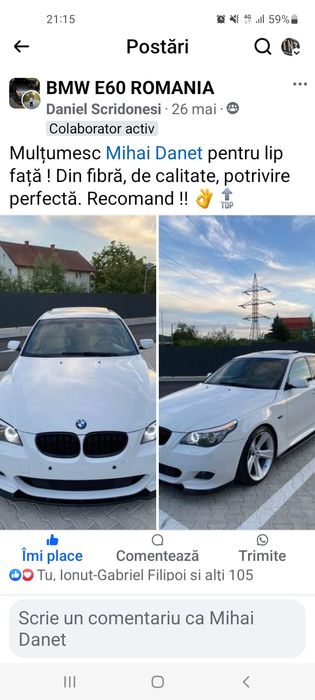 Lip prelungire bmw e60 e61 bara fata m pack  tech