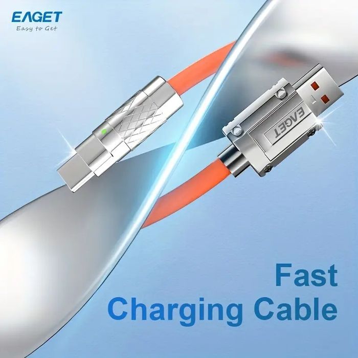 EAGET Силиконовый USB-C кабель для быстрой зарядки, 100.58 см