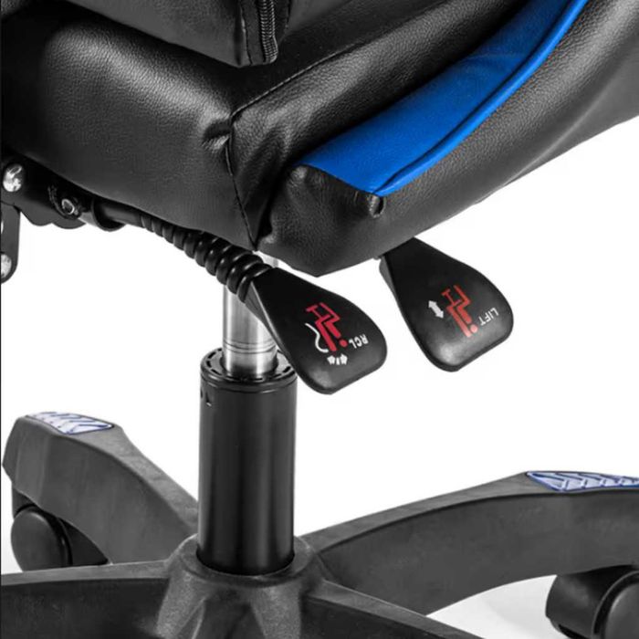 Геймърски стол с регулируема височина, лумбална възглавница