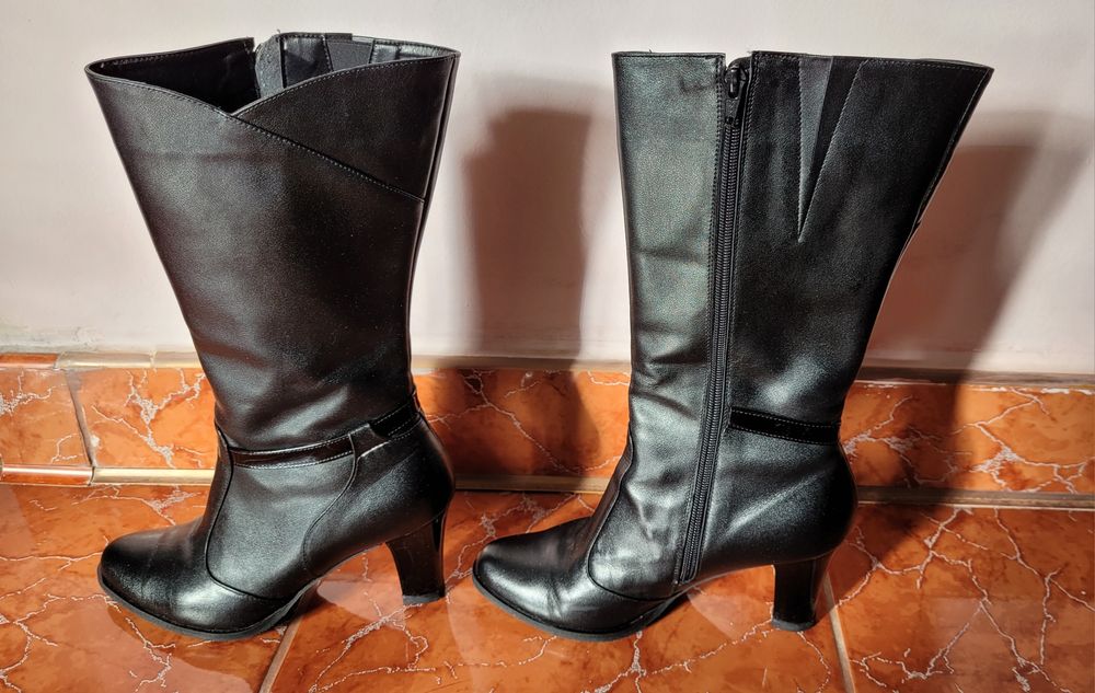 Cizme de dama negre piele naturala