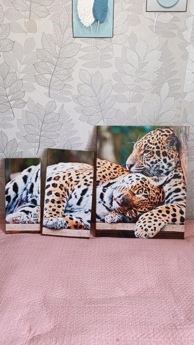 Модульная картина с леопардами (3 части)