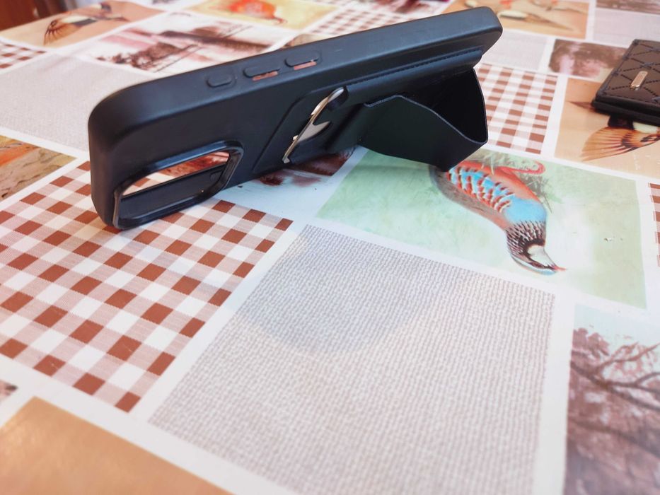 Нов калъф със стойка и портмоне за кредитни карти, за Айфон 15 про мах