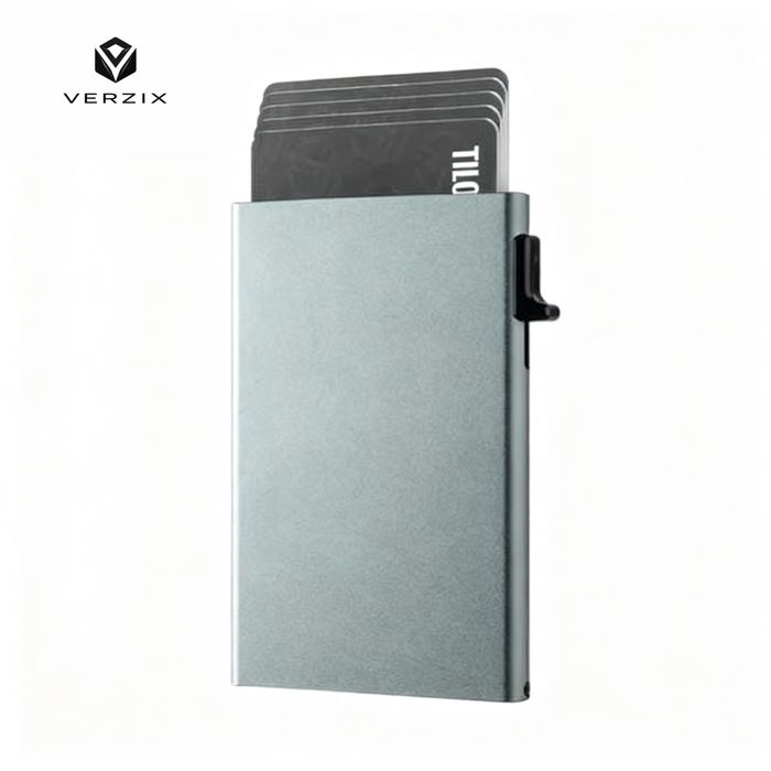 Sleek Aluminum Pop-Up Card Holder