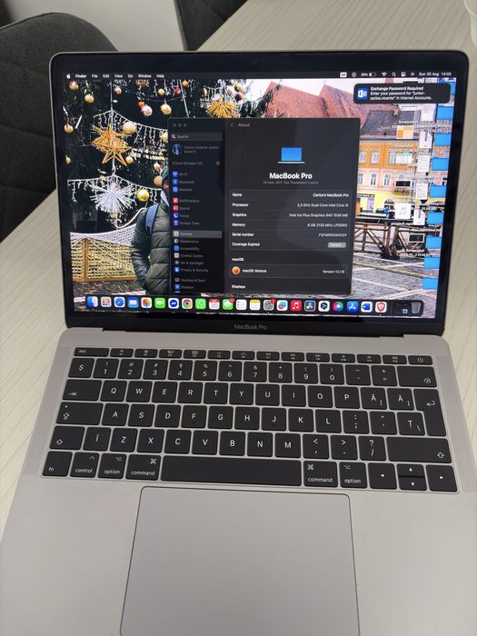 MacBook 13 Pro - i5, 8gb RAM, 256 GB SSD