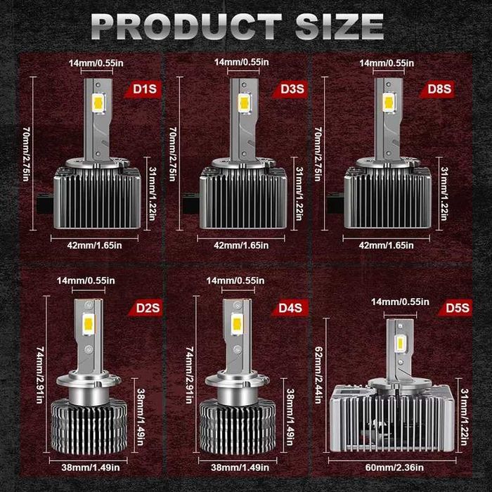 Becuri led D1S/D3S  40.000 lumeni extrem de puternice calitate premium