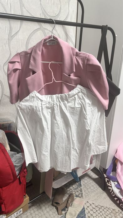 Платье пиджак розовое