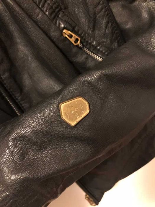 G-star Raw черно вталено яке от изцяло естествена кожа, размер XS/S