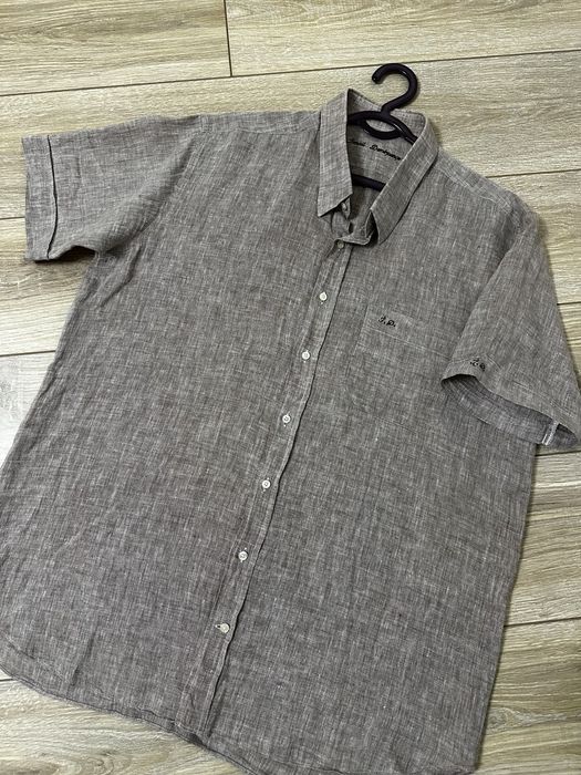 Фирменная рубашка материал Лён. Размер - L