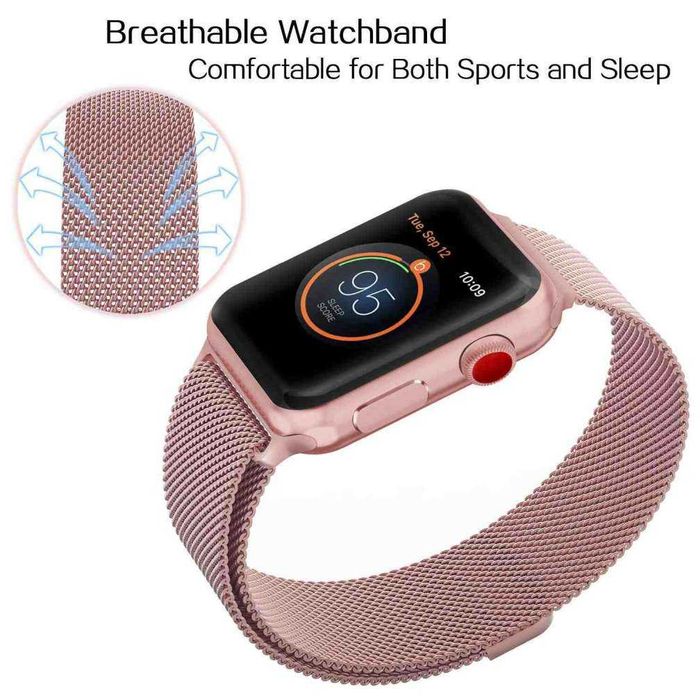 Curea ceas metal iWatch Apple 42mm watch band strap Rosegold