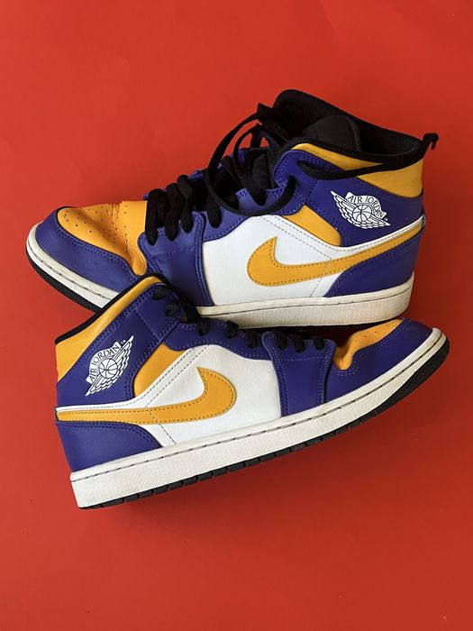 Jordan 1 Mid LA Lakers 43 номер / Оригинал