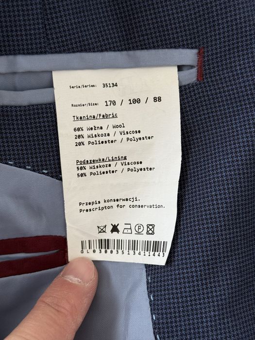 Costum LAVARD albastru – lână 60% – sacou + pantaloni – M (170/100/88) elegant