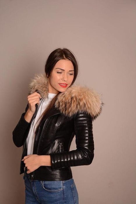 Кожено яке естествена кожа и косъм