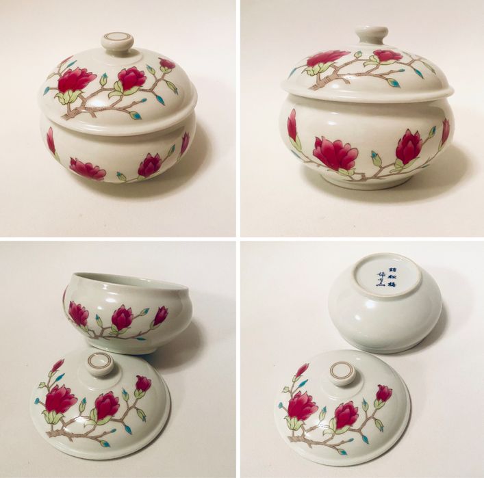 Сахарница с магнолиями