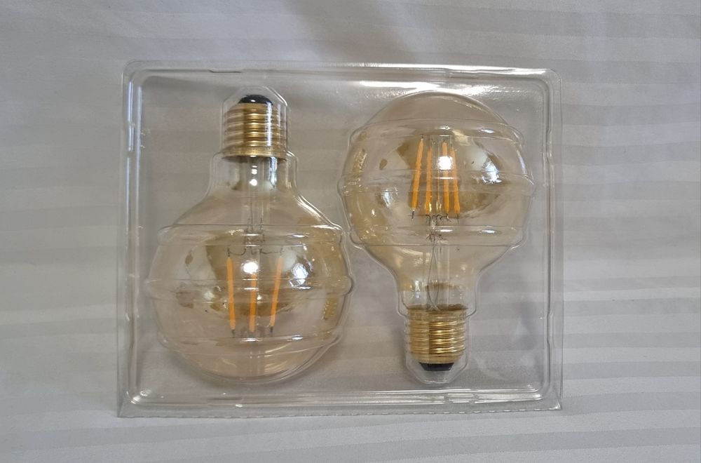 LED филаментна крушка G80 Декоративна сферична крушка ES E27 2700K 2x