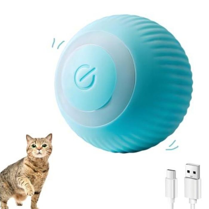Интерактивна автоматична топка за котки с USB-C зареждане – Smart Gravitational Rolling Ball