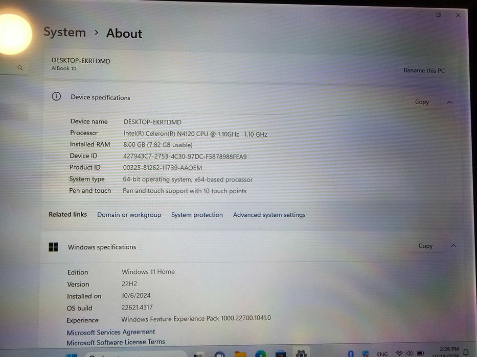 Таблет AWOW AiBook 10 | Intel Celeron N4120 4x2.60 GHz / 8GB LPDDR4 / 128GB SSD / Windows 11