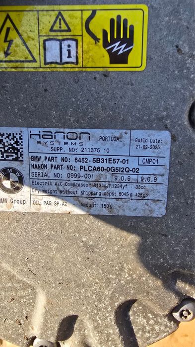 Compresor ac electric hybrid bmw g20 g21 g30 g26 g01 8687064