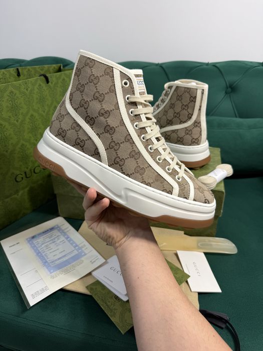 Adidasi Gucci High Top colectie noua Full Box