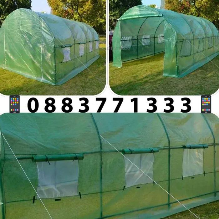 НЕМСКА Тунелна Оранжерия 4х2.5х2 10 м2 Метра Mar-Pol + ЛЕД ФЕНЕР