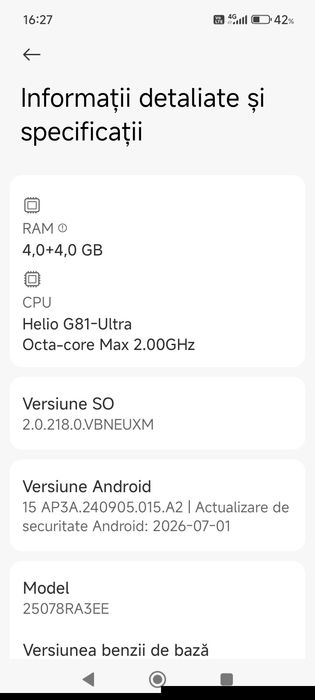 Vând Redmi 15C stare foarte bună
