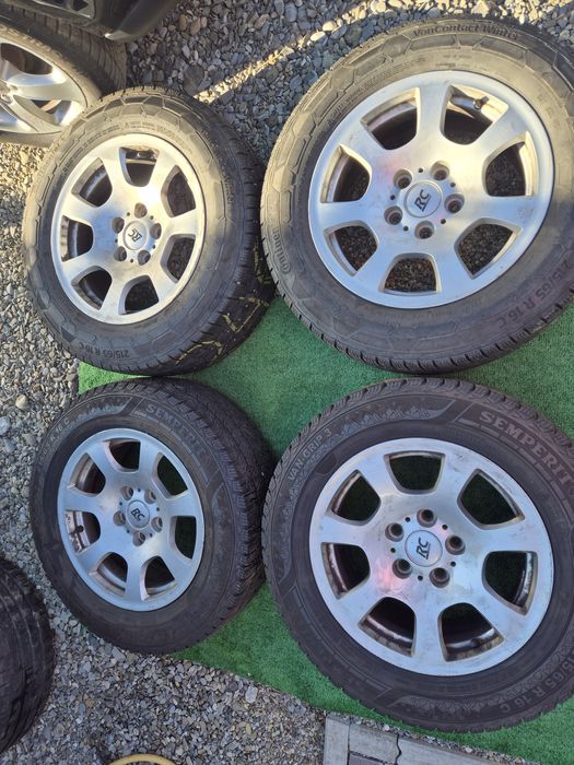 Vând jante+cauciucuri de Wv T5 215/65/16 C M+S 5/120/16 imp Germania