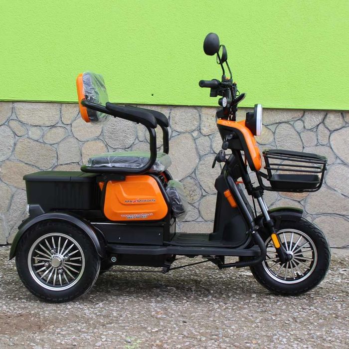 Триместна Електрическа Триколка MaxMotors X1, 1500W, ORANGE
